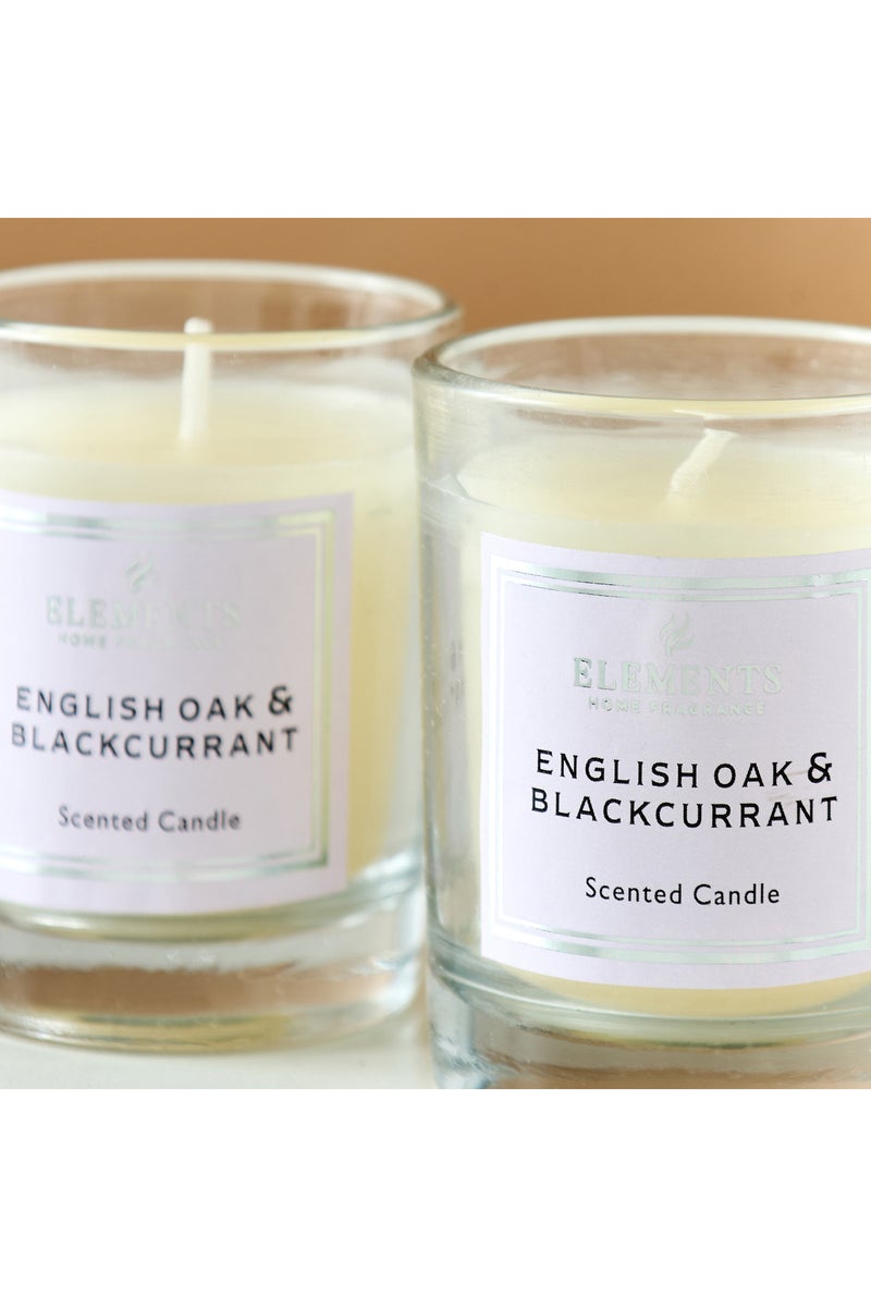 LIFESTYLE مجموعة معطر الهواء من خشب البلوط الإنجليزي والتوت الأسود مع شمعتين في وعاء - Image 5